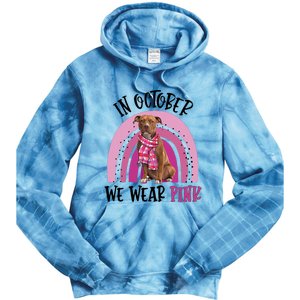 In October We Wear Pink Breast Cancer Pitbull Tie Dye Hoodie