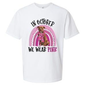 In October We Wear Pink Breast Cancer Pitbull Sueded Cloud Jersey T-Shirt