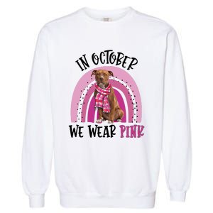 In October We Wear Pink Breast Cancer Pitbull Garment-Dyed Sweatshirt