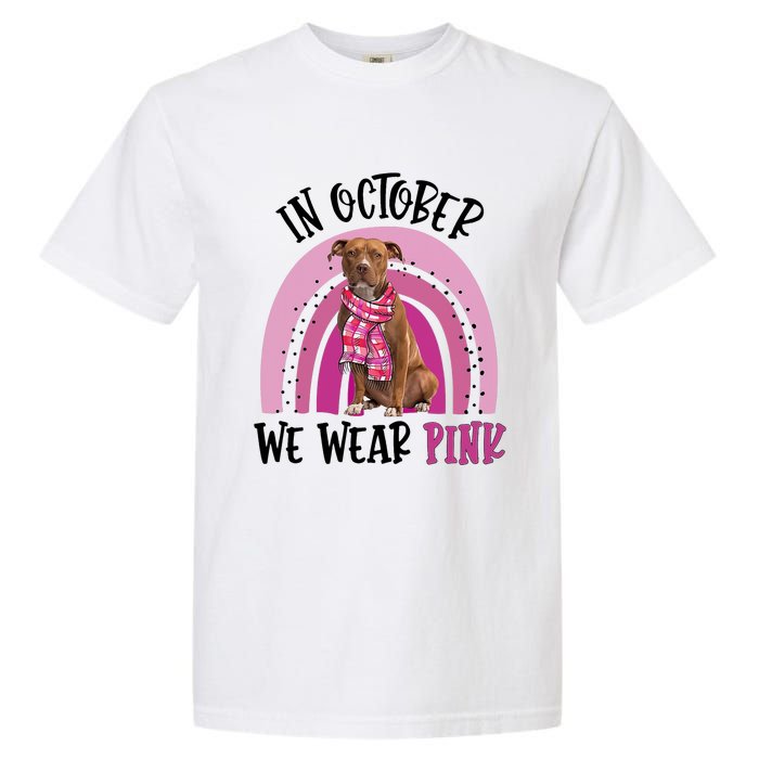 In October We Wear Pink Breast Cancer Pitbull Garment-Dyed Heavyweight T-Shirt