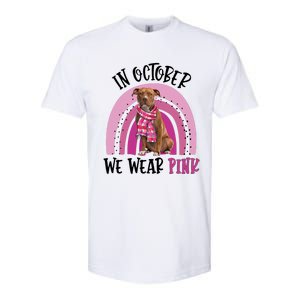 In October We Wear Pink Breast Cancer Pitbull Softstyle CVC T-Shirt