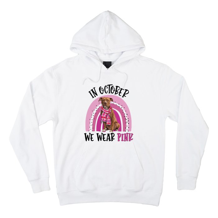 In October We Wear Pink Breast Cancer Pitbull Hoodie