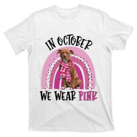 In October We Wear Pink Breast Cancer Pitbull T-Shirt