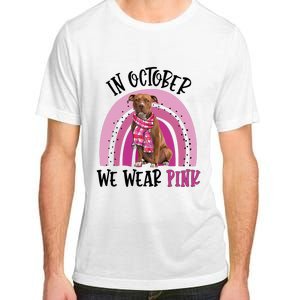 In October We Wear Pink Breast Cancer Pitbull Adult ChromaSoft Performance T-Shirt