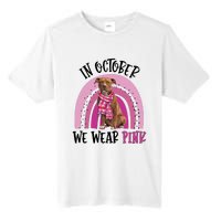 In October We Wear Pink Breast Cancer Pitbull Tall Fusion ChromaSoft Performance T-Shirt