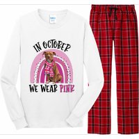 In October We Wear Pink Breast Cancer Pitbull Long Sleeve Pajama Set