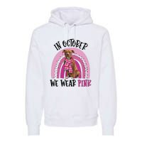 In October We Wear Pink Breast Cancer Pitbull Premium Hoodie