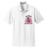 In October We Wear Pink Breast Cancer Pitbull Dry Zone Grid Polo