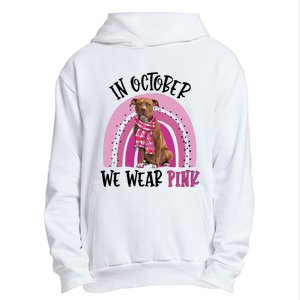 In October We Wear Pink Breast Cancer Pitbull Urban Pullover Hoodie