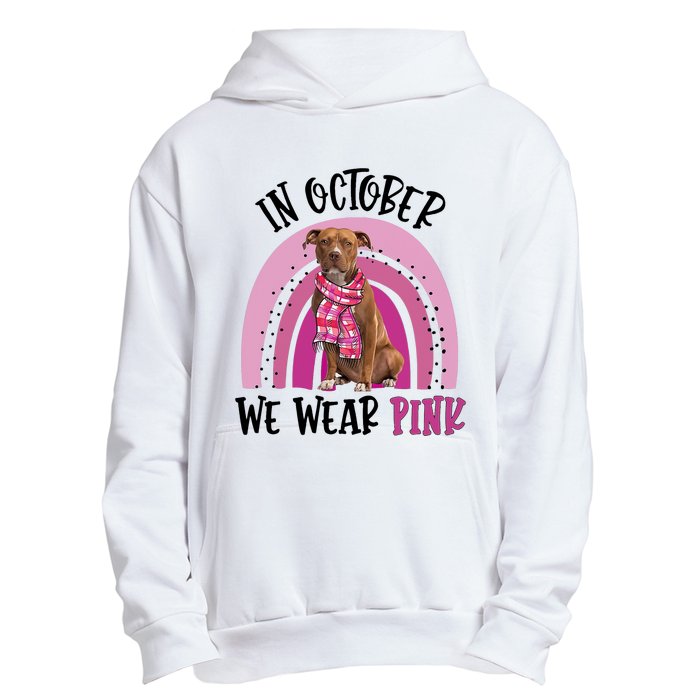 In October We Wear Pink Breast Cancer Pitbull Urban Pullover Hoodie