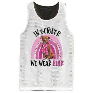 In October We Wear Pink Breast Cancer Pitbull Mesh Reversible Basketball Jersey Tank