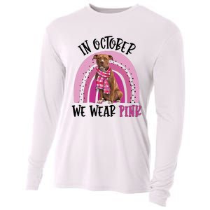 In October We Wear Pink Breast Cancer Pitbull Cooling Performance Long Sleeve Crew