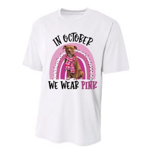 In October We Wear Pink Breast Cancer Pitbull Performance Sprint T-Shirt