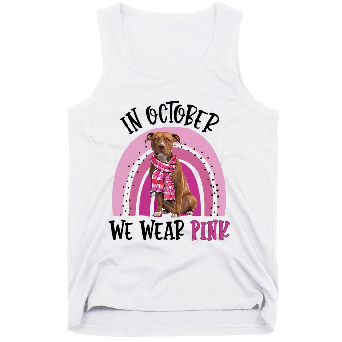 In October We Wear Pink Breast Cancer Pitbull Tank Top