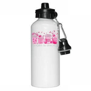 In October We Wear P.Ink Ribbon Pumpkin Spice Breast Cancer Gift Aluminum Water Bottle