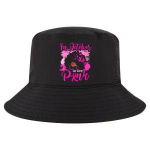 In October We Wear Black Woman Breast Cancer Awareness Cool Comfort Performance Bucket Hat