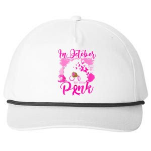 In October We Wear Black Woman Breast Cancer Awareness Snapback Five-Panel Rope Hat