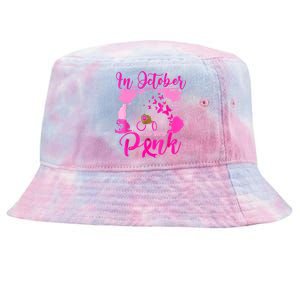 In October We Wear Black Woman Breast Cancer Awareness Tie-Dyed Bucket Hat