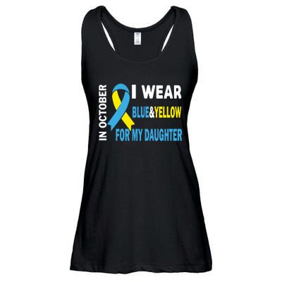 In October We Wear Blue And Yellow For My Daughter Ladies Essential Flowy Tank