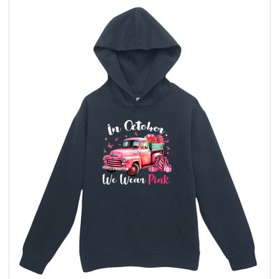 In October We Wear Pink Leopard Truck Pumpkin Breast Cancer Urban Pullover Hoodie