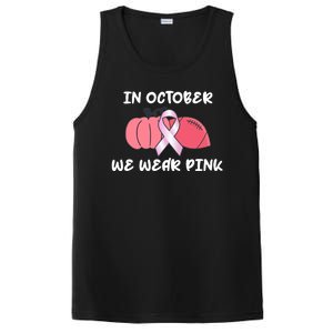 In October We Wear Pink Breast Cancer Pumpkin Ribbon PosiCharge Competitor Tank