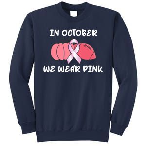 In October We Wear Pink Breast Cancer Pumpkin Ribbon Sweatshirt