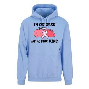 In October We Wear Pink Breast Cancer Pumpkin Ribbon Unisex Surf Hoodie