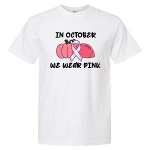 In October We Wear Pink Breast Cancer Pumpkin Ribbon Garment-Dyed Heavyweight T-Shirt