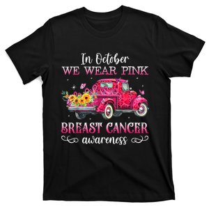 In October We Wear Pink Ghost Pumpkin Breast Cancer Warrior T-Shirt