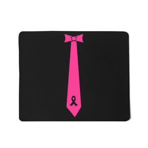 In October We Wear Pink Ribbon Tie Breast Cancer Awareness Mousepad