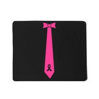 In October We Wear Pink Ribbon Tie Breast Cancer Awareness Mousepad