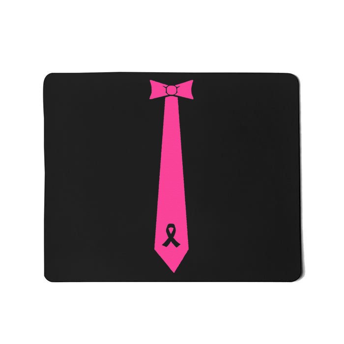 In October We Wear Pink Ribbon Tie Breast Cancer Awareness Mousepad