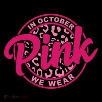 In October We Wear Pink Drawstring Bag