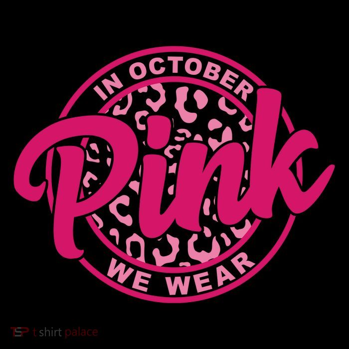 In October We Wear Pink Drawstring Bag