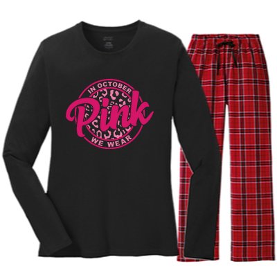 In October We Wear Pink Women's Long Sleeve Flannel Pajama Set 