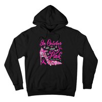 In October We Wear Pink Butterflies Breast Cancer Awareness Hoodie