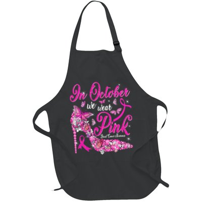 In October We Wear Pink Butterflies Breast Cancer Awareness Apron
