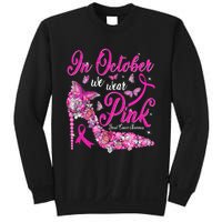 In October We Wear Pink Butterflies Breast Cancer Awareness Sweatshirt