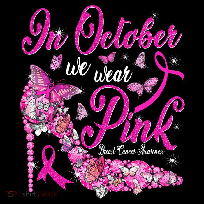 In October We Wear Pink Butterflies Breast Cancer Awareness Tall T-Shirt