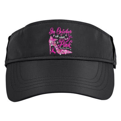 In October We Wear Pink Butterflies Breast Cancer Awareness Adult Drive Performance Visor