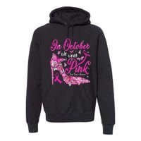 In October We Wear Pink Butterflies Breast Cancer Awareness Premium Hoodie