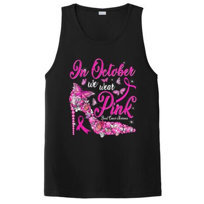 In October We Wear Pink Butterflies Breast Cancer Awareness PosiCharge Competitor Tank