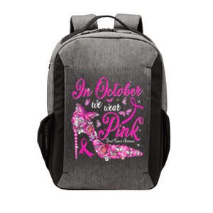 In October We Wear Pink Butterflies Breast Cancer Awareness Vector Backpack