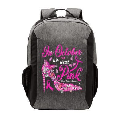 In October We Wear Pink Butterflies Breast Cancer Awareness Vector Backpack