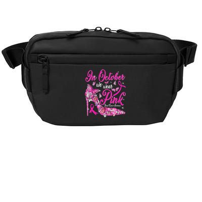 In October We Wear Pink Butterflies Breast Cancer Awareness Crossbody Pack