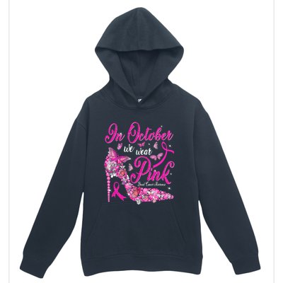 In October We Wear Pink Butterflies Breast Cancer Awareness Urban Pullover Hoodie