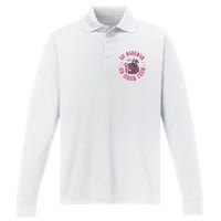 In October We Wear Pink Breast Cancer Awareness Fall Pumpkin Performance Long Sleeve Polo