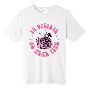 In October We Wear Pink Breast Cancer Awareness Fall Pumpkin Tall Fusion ChromaSoft Performance T-Shirt