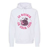 In October We Wear Pink Breast Cancer Awareness Fall Pumpkin Premium Hoodie