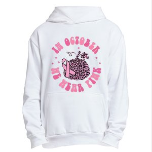 In October We Wear Pink Breast Cancer Awareness Fall Pumpkin Urban Pullover Hoodie